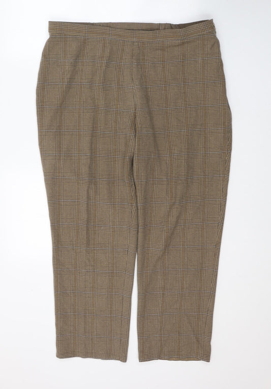 Womens UK Size 20 Marks and Spencer Regular Fit Cropped Beige Trousers