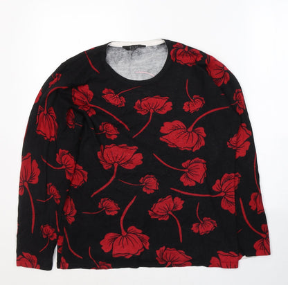 Womens UK Size L Elite Black Basic Blouse
