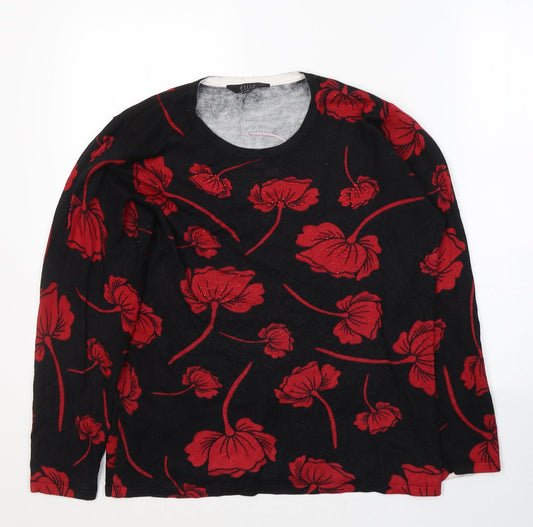 Womens UK Size L Elite Black Basic Blouse