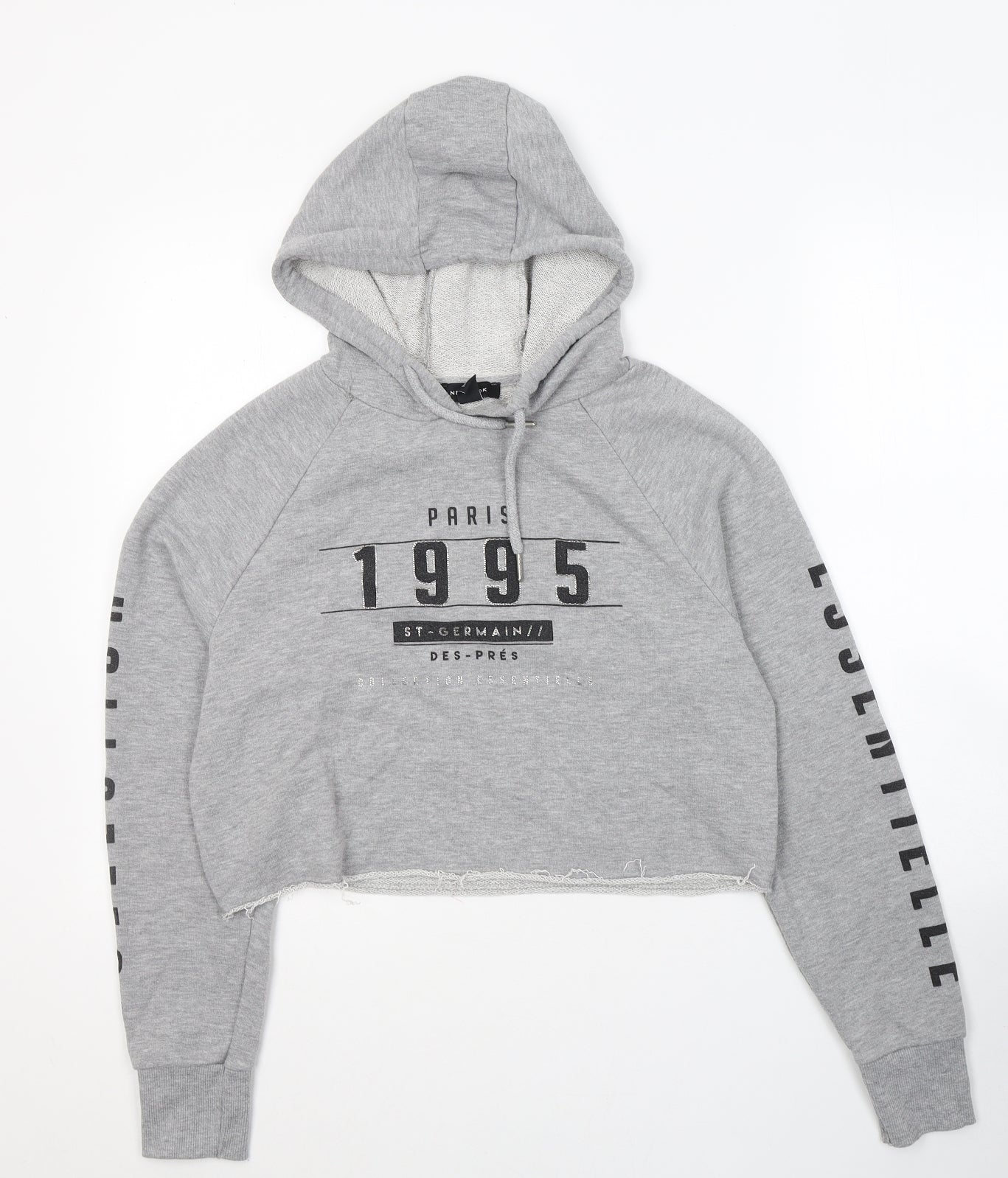 New Look Girls Grey  Cotton Pullover Hoodie Size 10 Years  Pullover - 1995