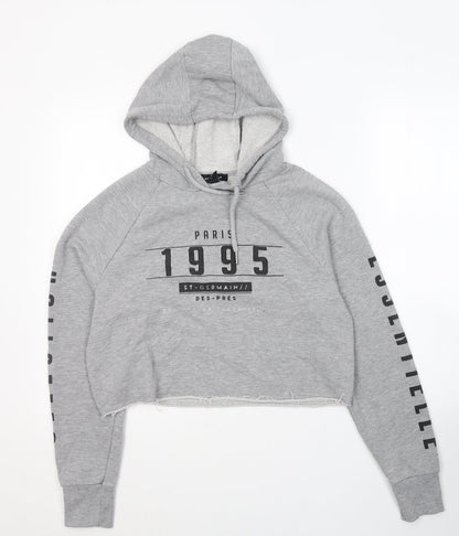 New Look Girls Grey  Cotton Pullover Hoodie Size 10 Years  Pullover - 1995