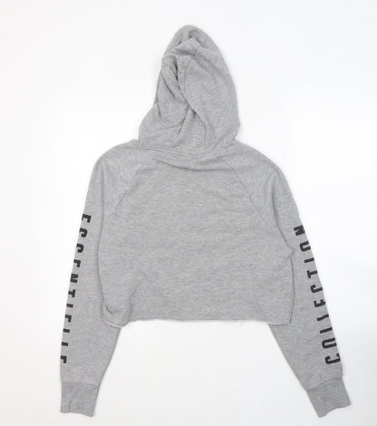 New Look Girls Grey  Cotton Pullover Hoodie Size 10 Years  Pullover - 1995