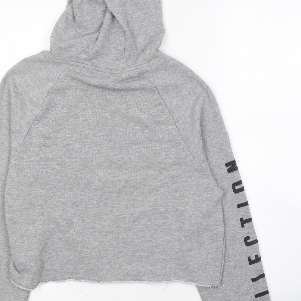 New Look Girls Grey  Cotton Pullover Hoodie Size 10 Years  Pullover - 1995