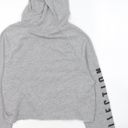 New Look Girls Grey  Cotton Pullover Hoodie Size 10 Years  Pullover - 1995