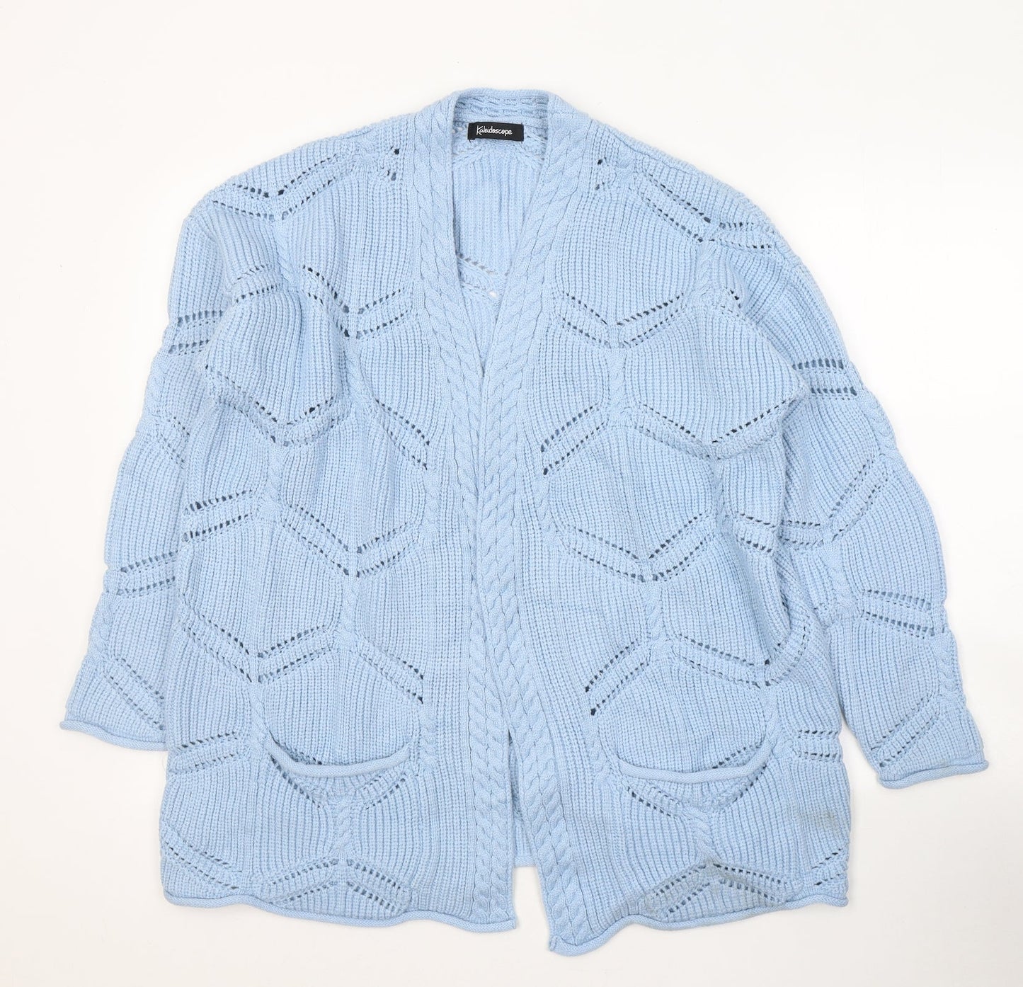 Kaleidoscope Womens Blue V-Neck  Viscose Cardigan Jumper Size 12