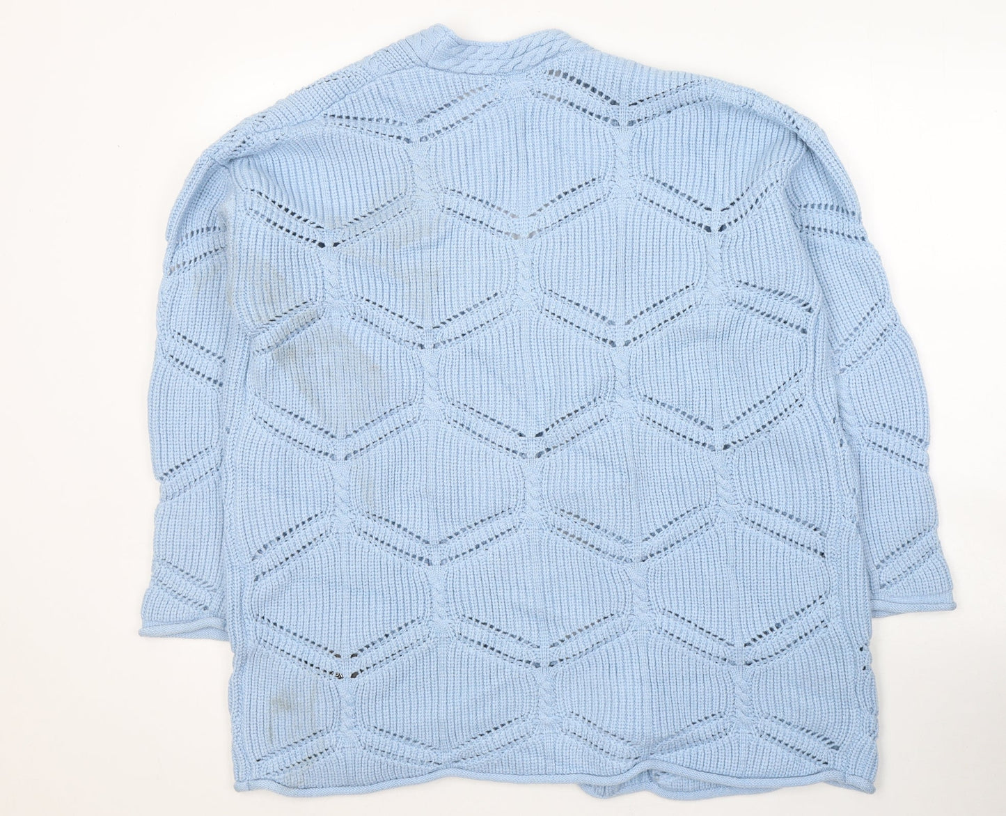 Kaleidoscope Womens Blue V-Neck  Viscose Cardigan Jumper Size 12