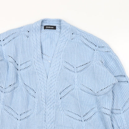 Kaleidoscope Womens Blue V-Neck  Viscose Cardigan Jumper Size 12