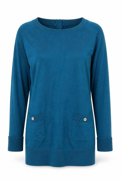Womens UK Size 6 Warehouse Blue Jersey T-Shirt