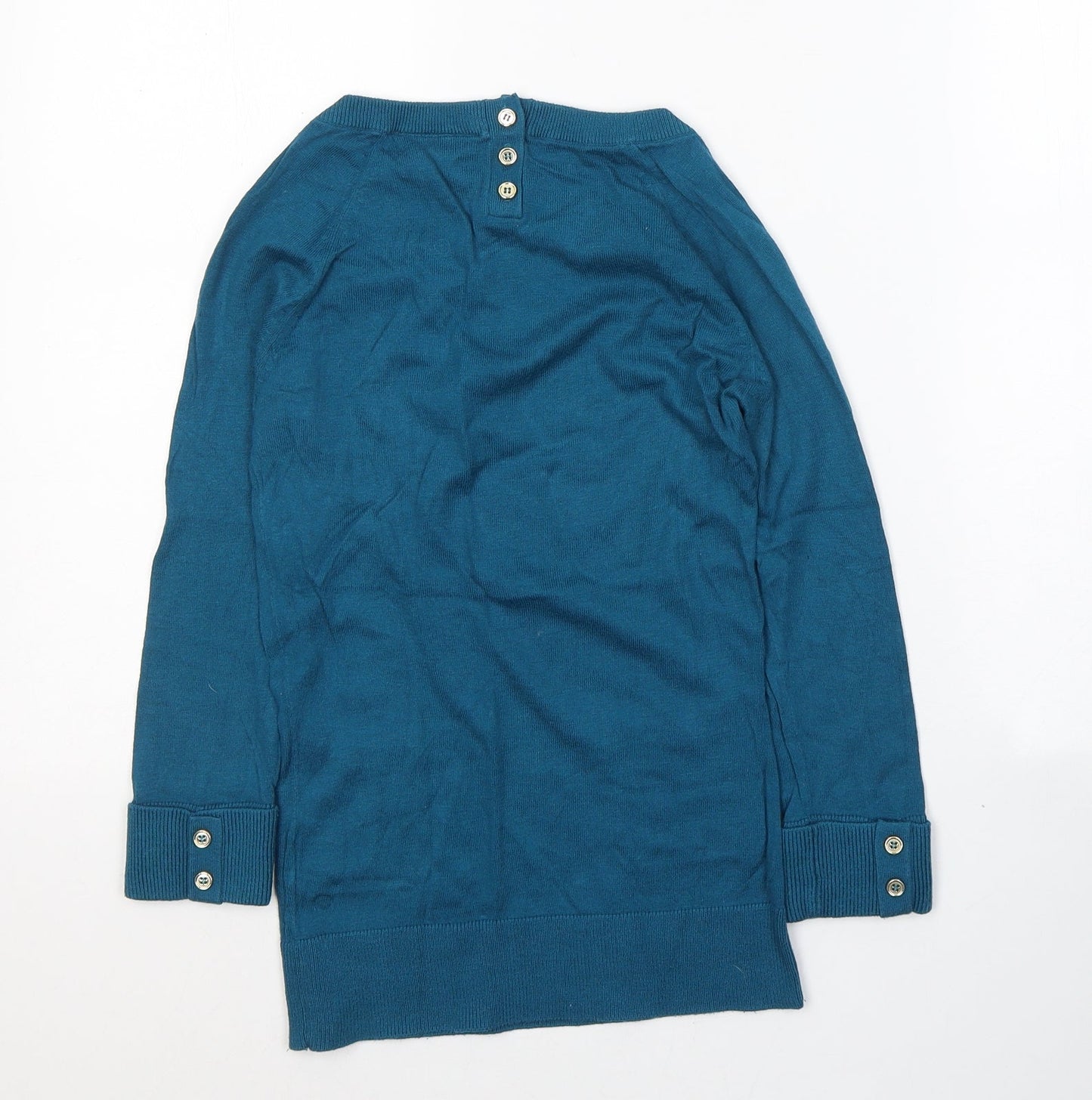 Womens UK Size 6 Warehouse Blue Jersey T-Shirt