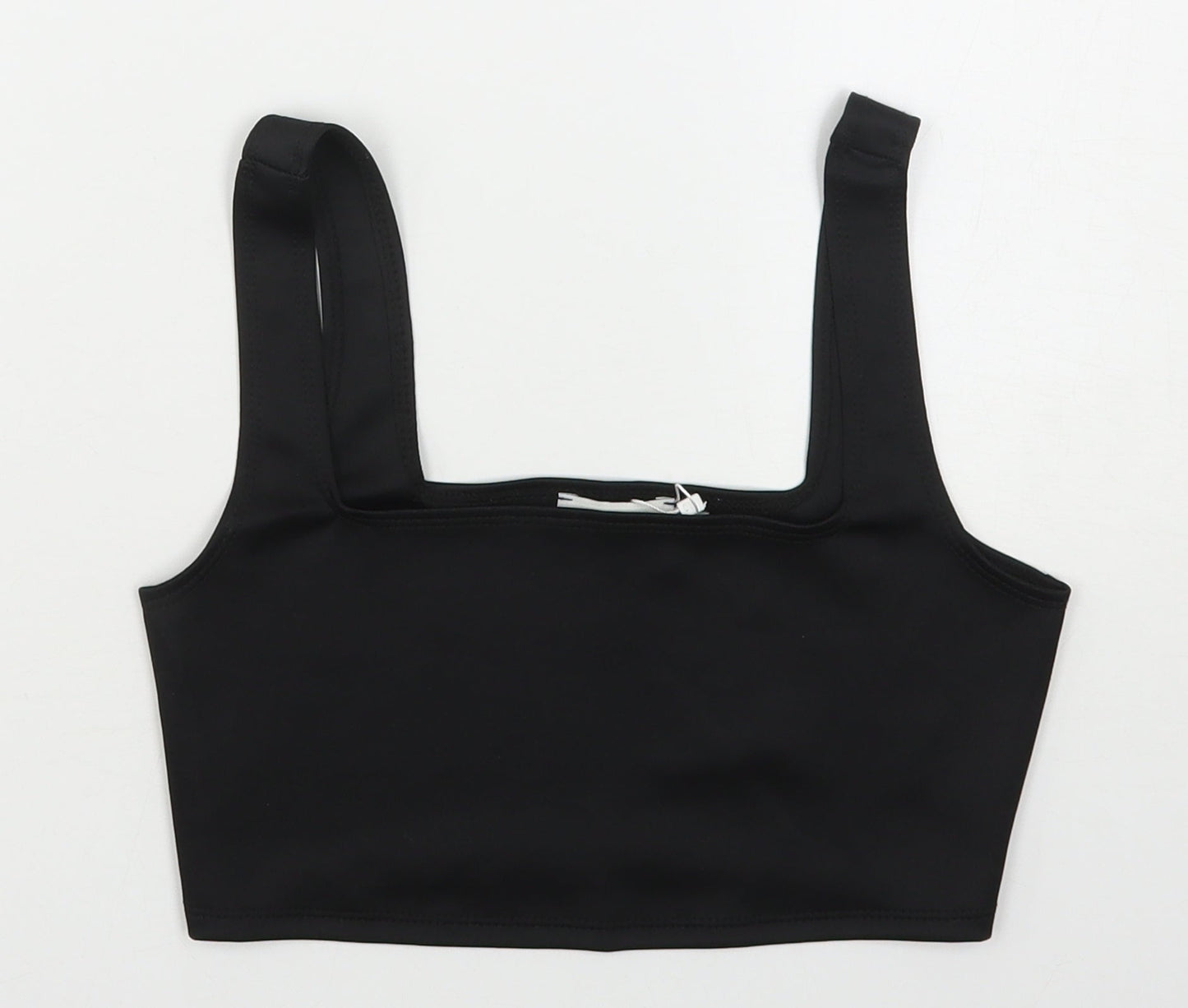 Florence Club Womens Black  Polyester Cropped Tank Size 10 Square Neck