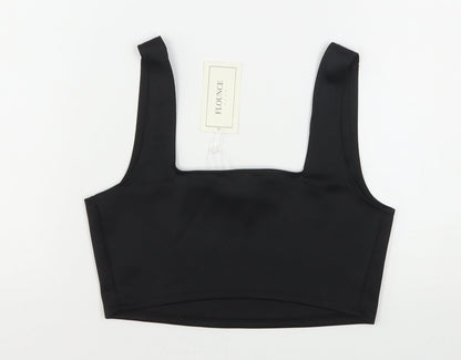 Florence Club Womens Black  Polyester Cropped Tank Size 10 Square Neck