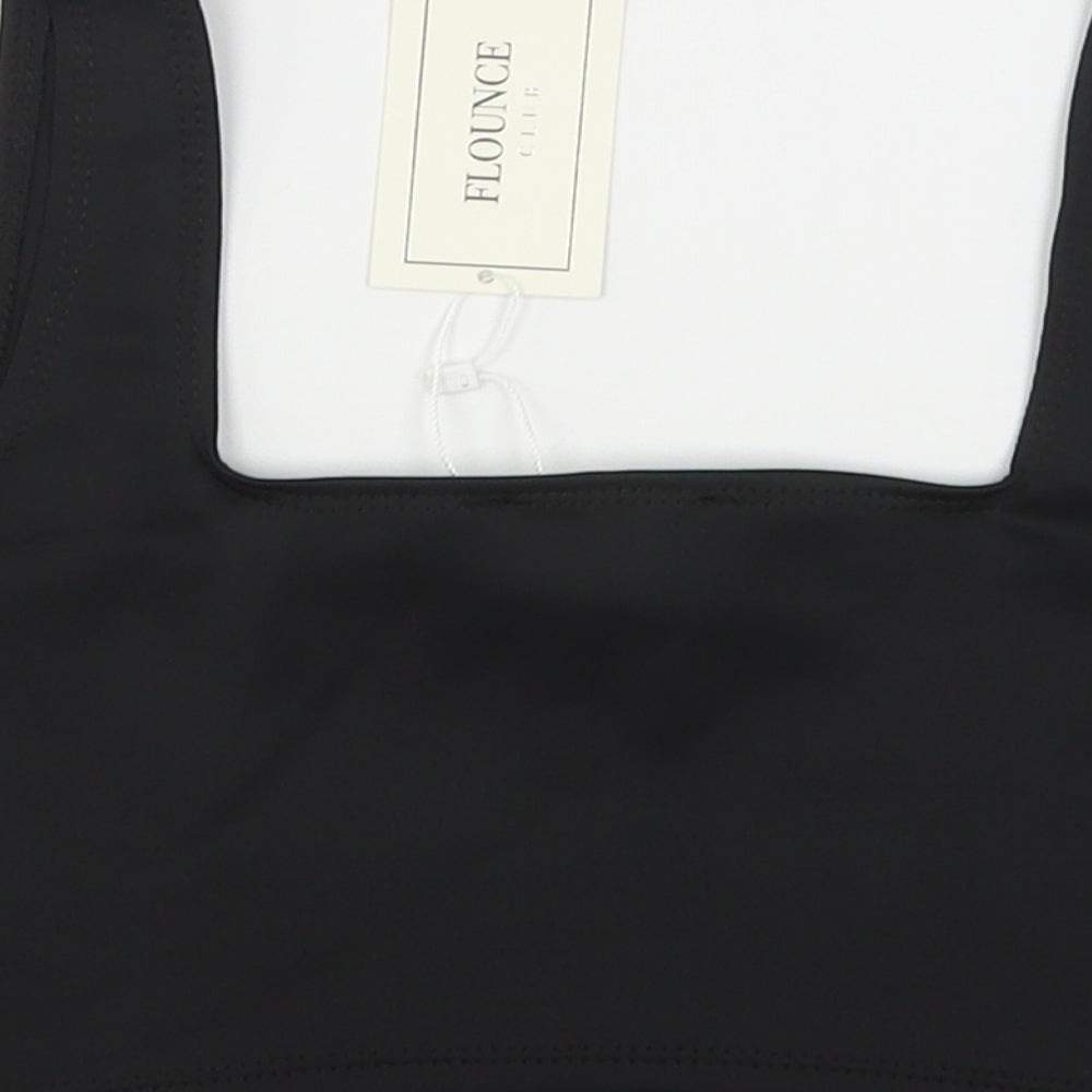 Florence Club Womens Black  Polyester Cropped Tank Size 10 Square Neck