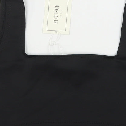 Florence Club Womens Black  Polyester Cropped Tank Size 10 Square Neck
