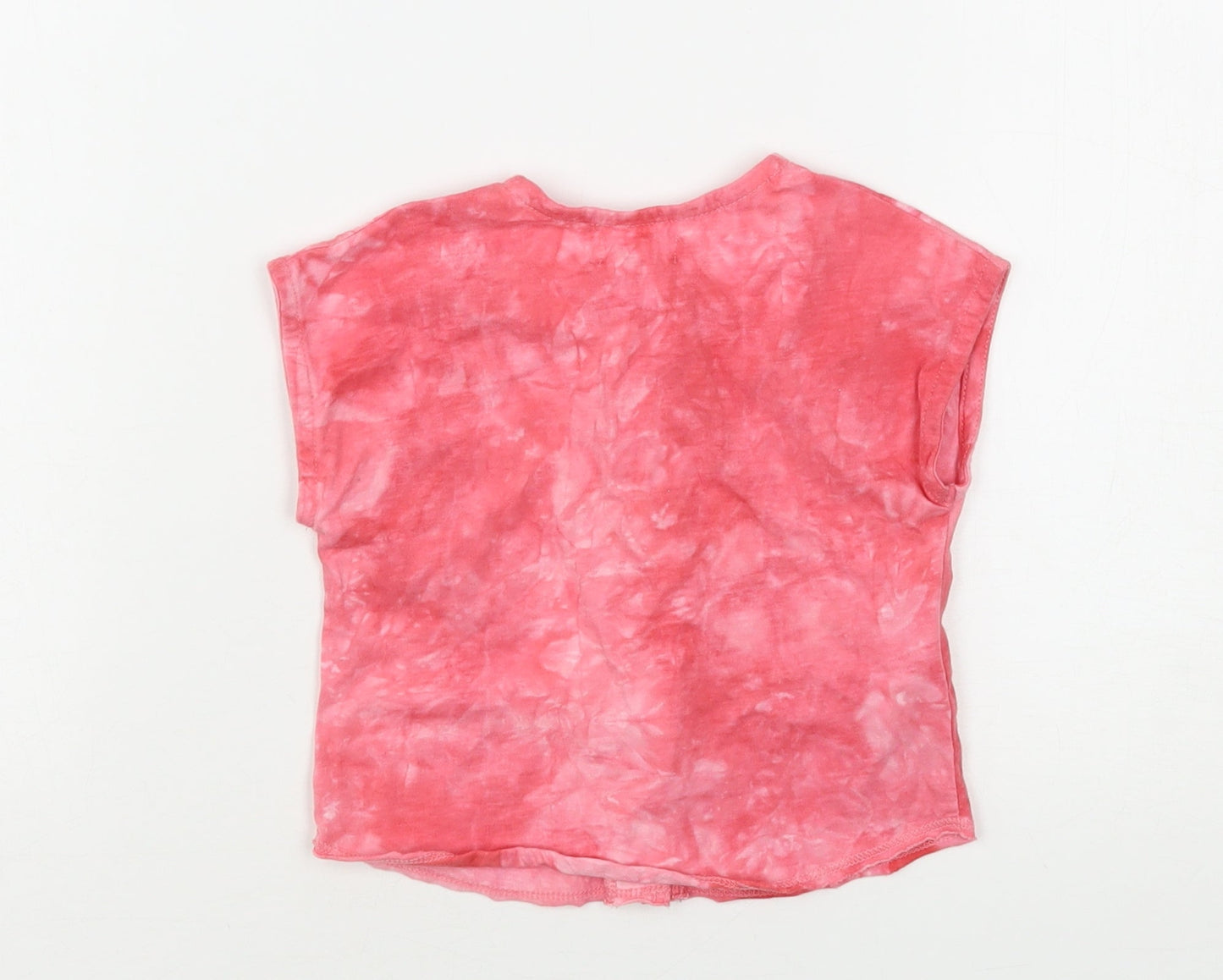 Mango Girls Pink  Cotton Basic Button-Up Size 12-18 Months Round Neck