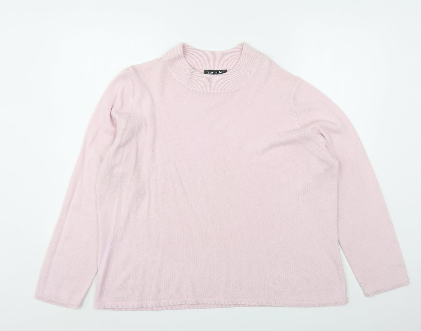 Bonmarché Womens Pink Round Neck  Acrylic Pullover Jumper Size XL