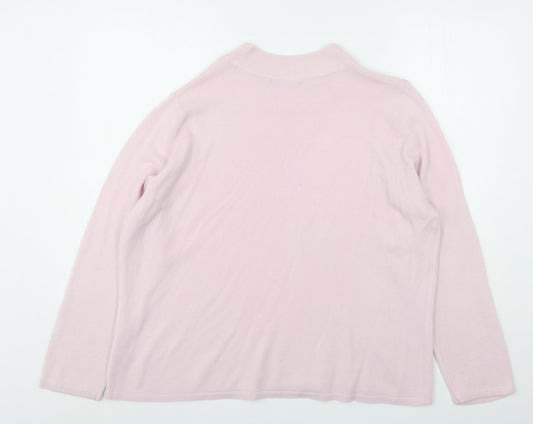Bonmarché Womens Pink Round Neck  Acrylic Pullover Jumper Size XL