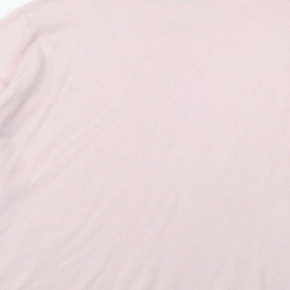 Bonmarché Womens Pink Round Neck  Acrylic Pullover Jumper Size XL