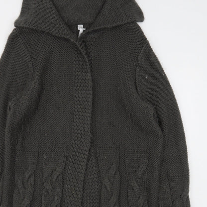 Note Womens Grey Collared  Acrylic Cardigan Jumper Size 12
