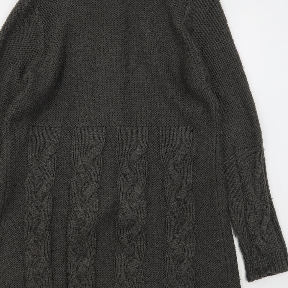 Note Womens Grey Collared  Acrylic Cardigan Jumper Size 12
