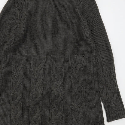 Note Womens Grey Collared  Acrylic Cardigan Jumper Size 12