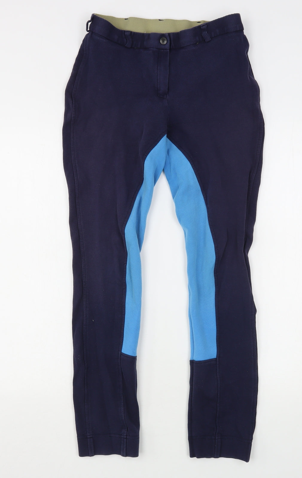 Wessex Womens Blue  Cotton Trousers  Size 28 in L29 in Regular Hook & Eye - Equestrian Trousers