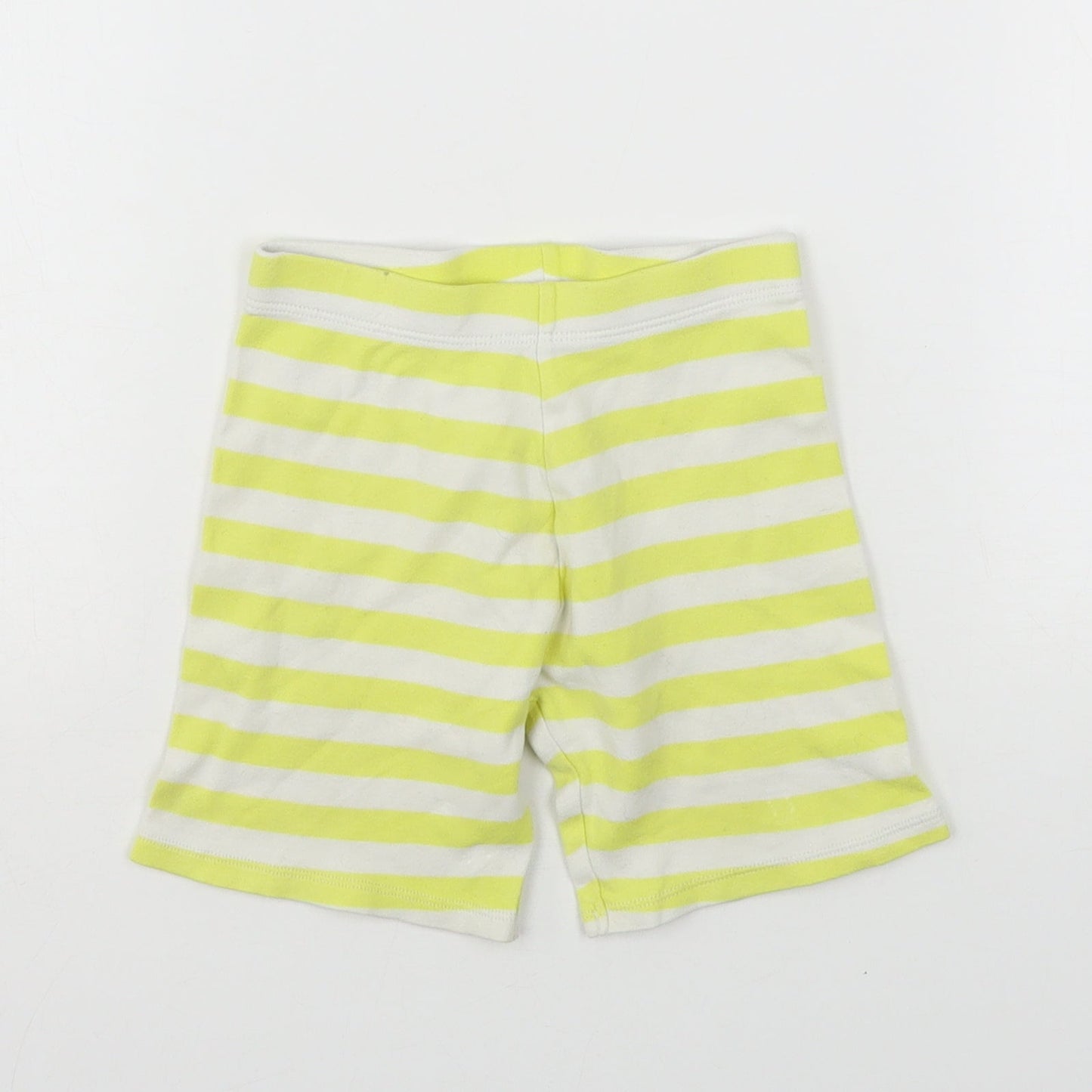 F&F Girls Yellow Striped Cotton Biker Shorts Size 2-3 Years  Regular