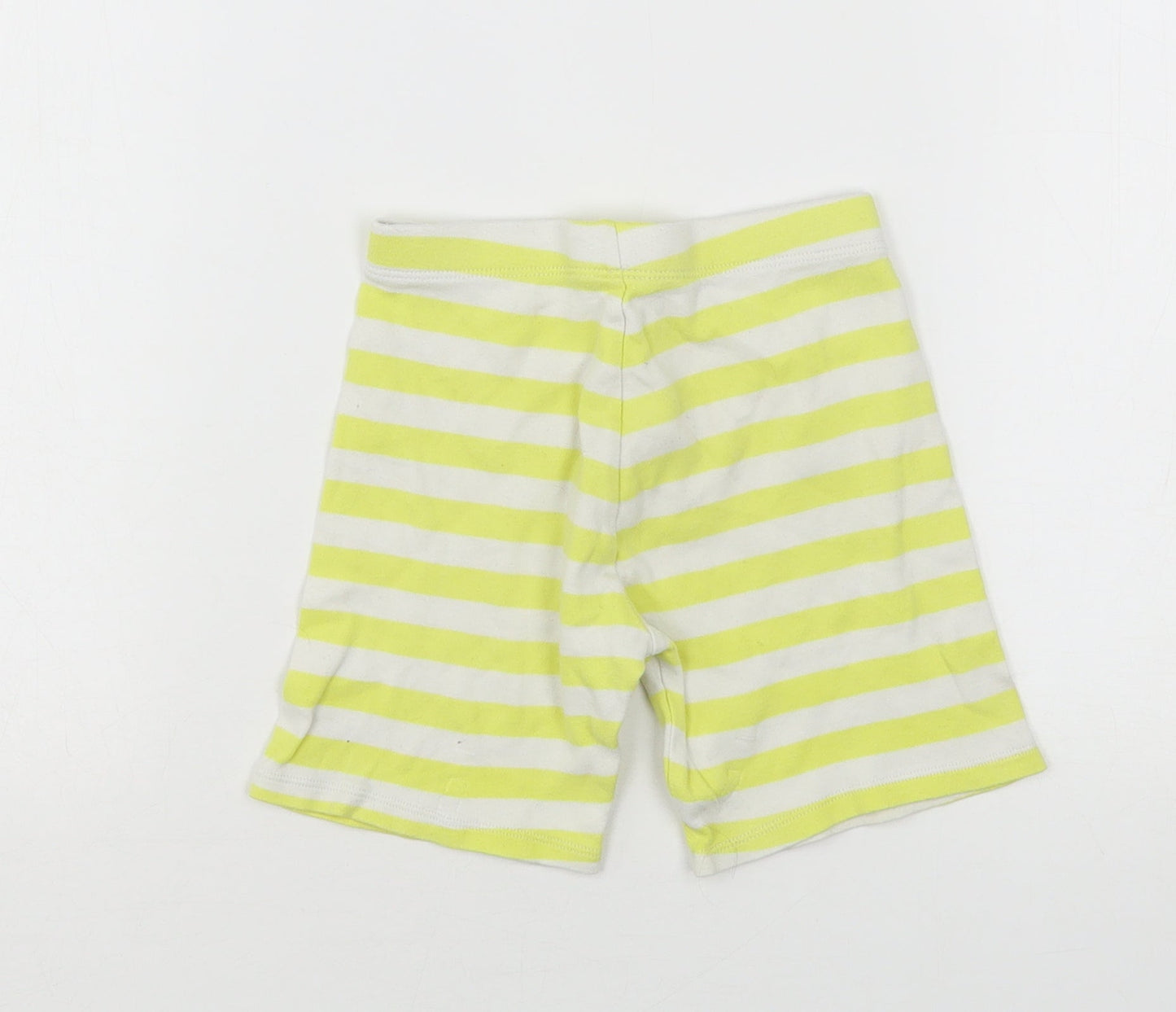 F&F Girls Yellow Striped Cotton Biker Shorts Size 2-3 Years  Regular