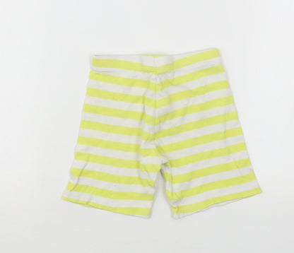F&F Girls Yellow Striped Cotton Biker Shorts Size 2-3 Years  Regular