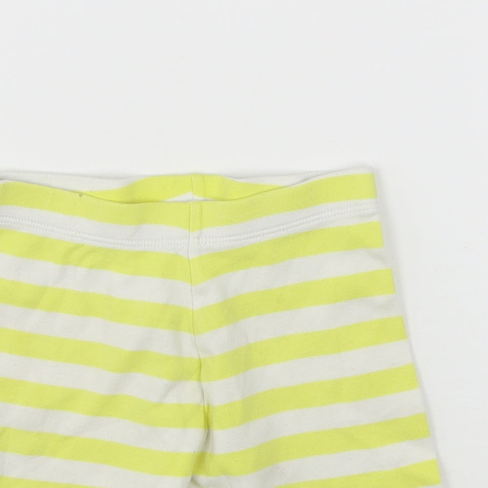 F&F Girls Yellow Striped Cotton Biker Shorts Size 2-3 Years  Regular