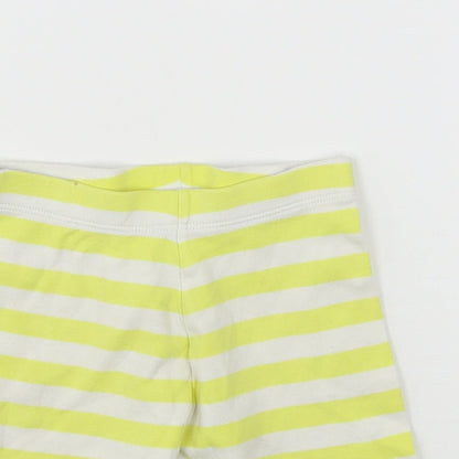 F&F Girls Yellow Striped Cotton Biker Shorts Size 2-3 Years  Regular