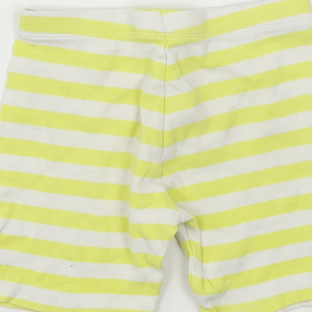 F&F Girls Yellow Striped Cotton Biker Shorts Size 2-3 Years  Regular