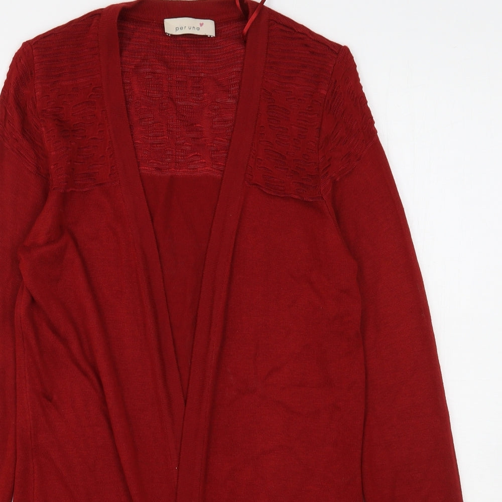 Womens UK Size 8 Per Una Red Cardigan Jumper