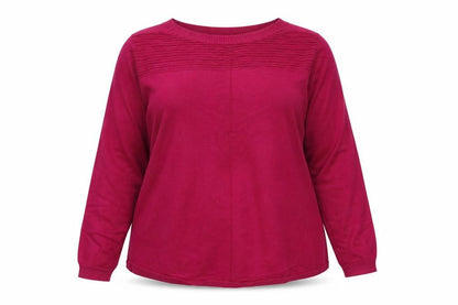Bonmarché Womens Pink Boat Neck Viscose Pullover Jumper Size 16