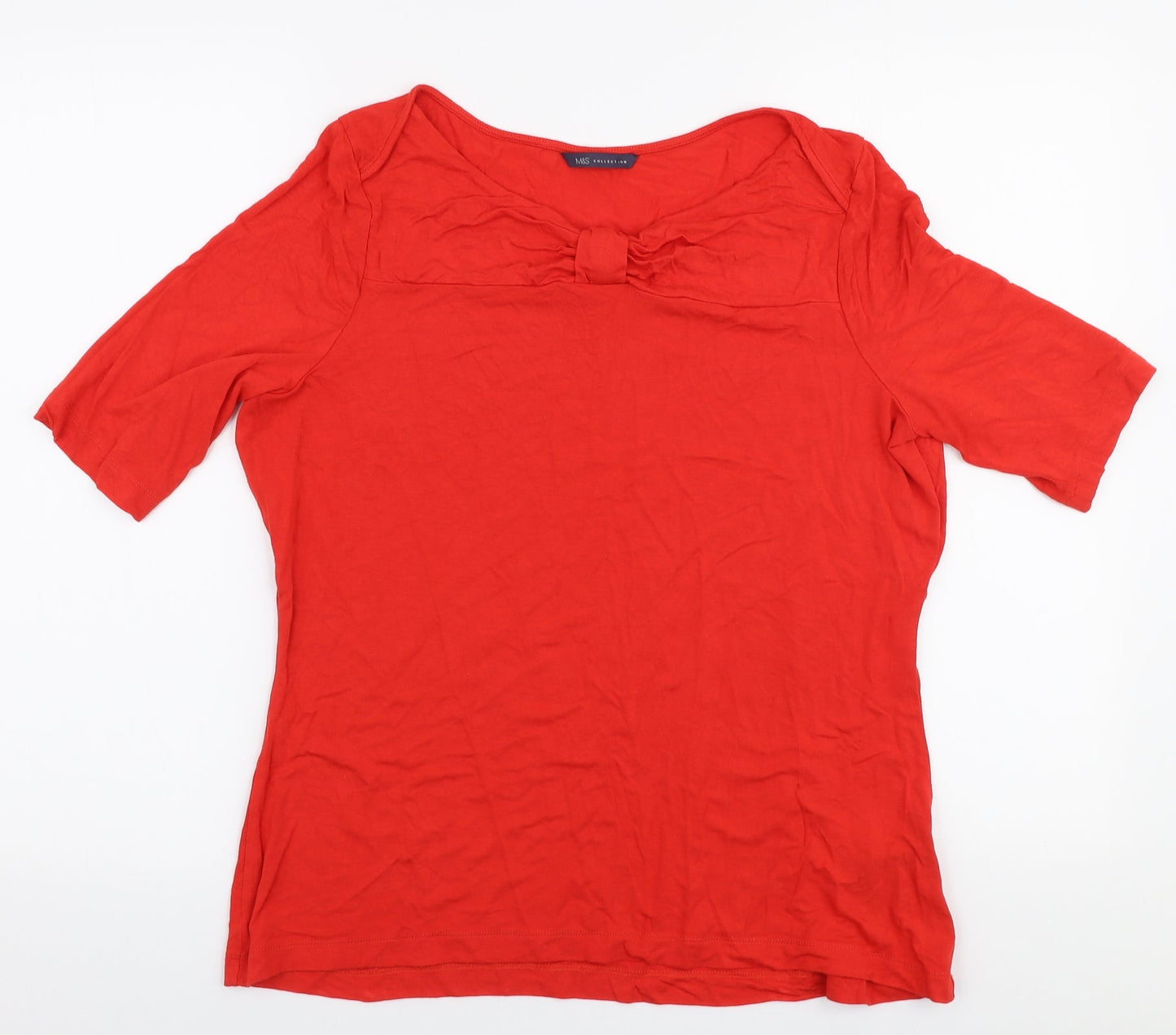 Womens UK Size 16 Marks and Spencer Orange Jersey Blouse