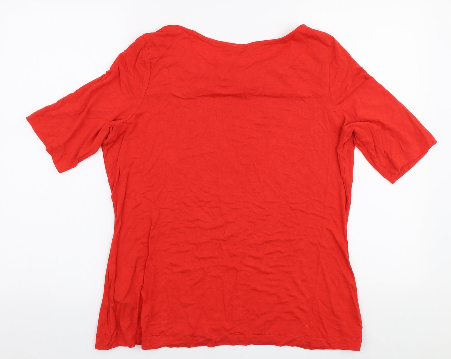 Womens UK Size 16 Marks and Spencer Orange Jersey Blouse