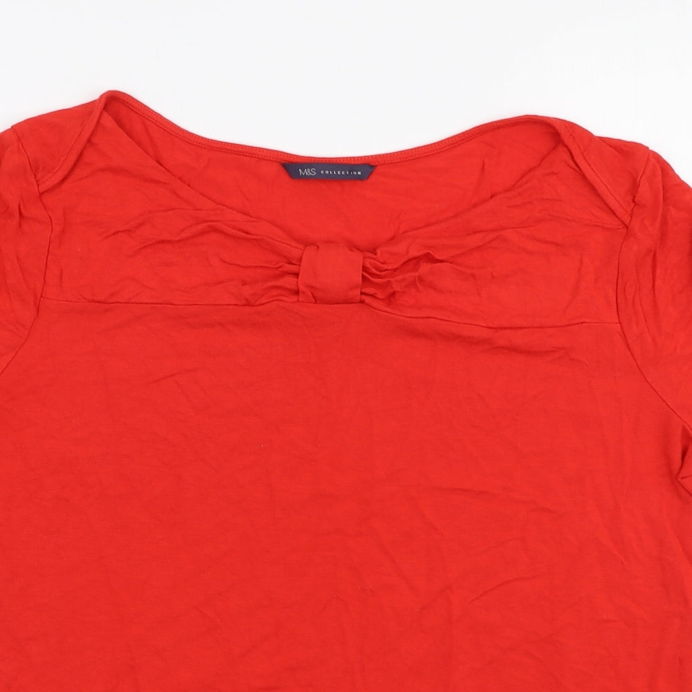 Womens UK Size 16 Marks and Spencer Orange Jersey Blouse