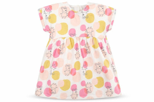 George Girls Multicoloured  100% Cotton Skater Dress  Size 12-18 Months  Round Neck Snap - Peppa pig
