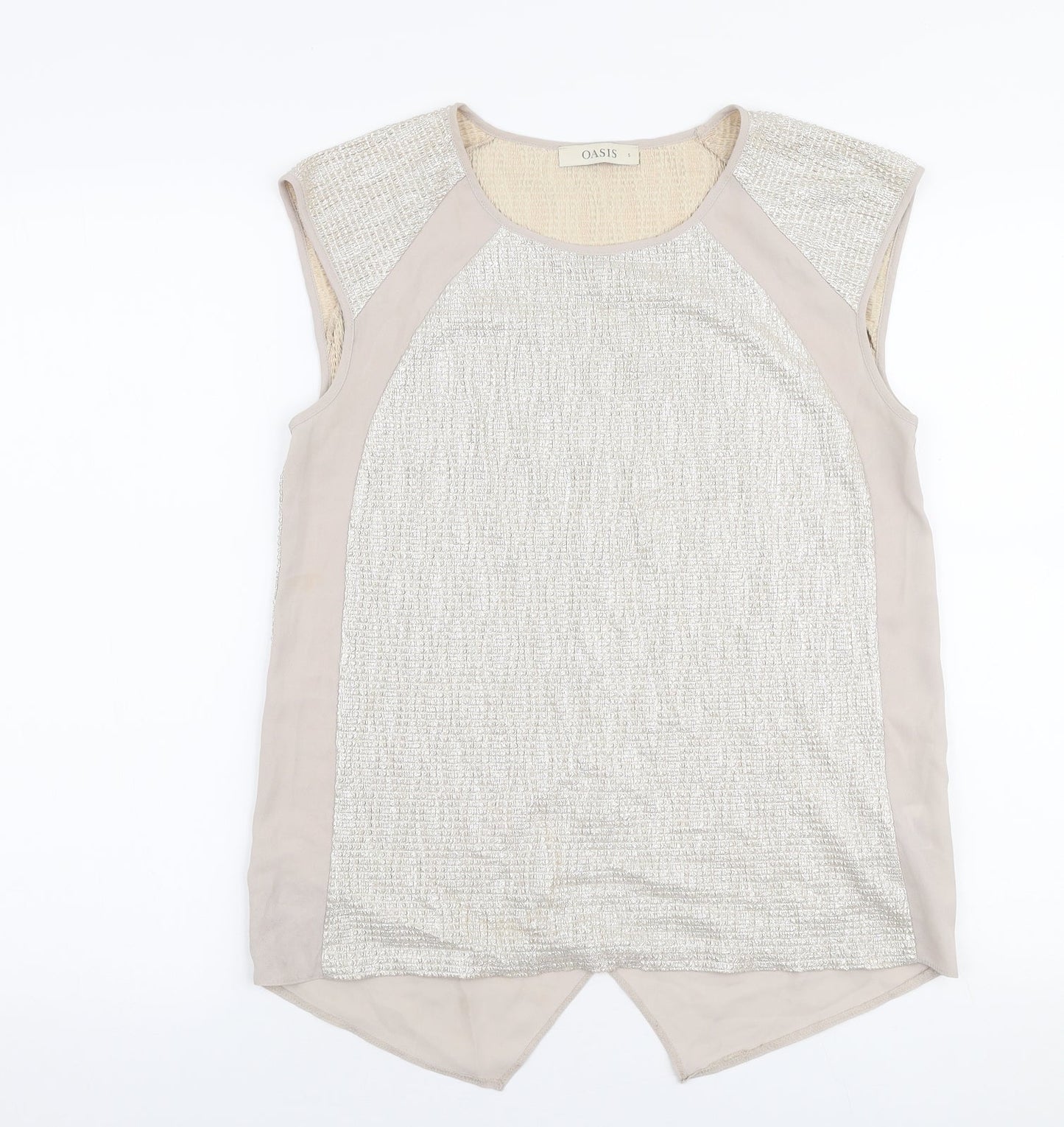 Womens UK Size S Oasis Gold Basic Blouse