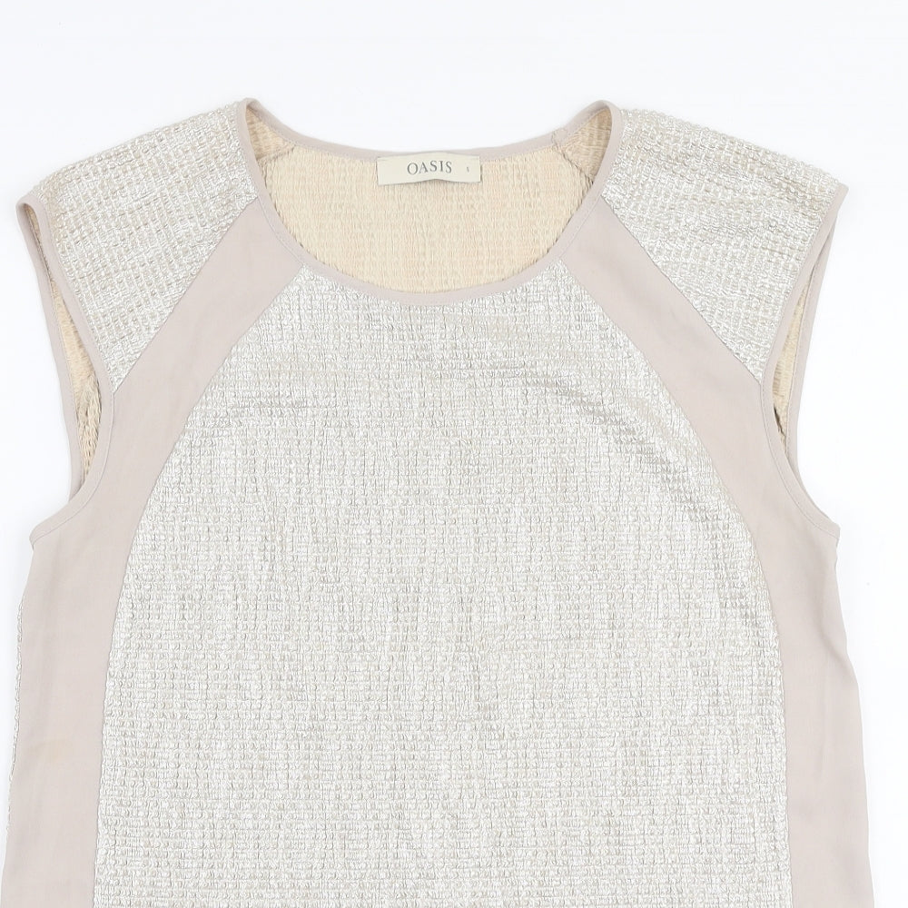 Womens UK Size S Oasis Gold Basic Blouse