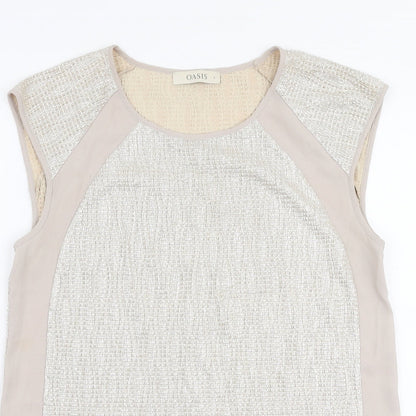 Womens UK Size S Oasis Gold Basic Blouse