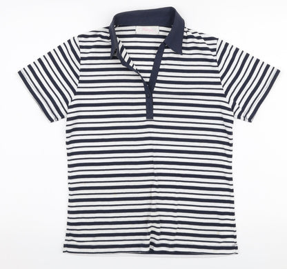 Womens UK Size M Fabrizio Blue Basic Polo