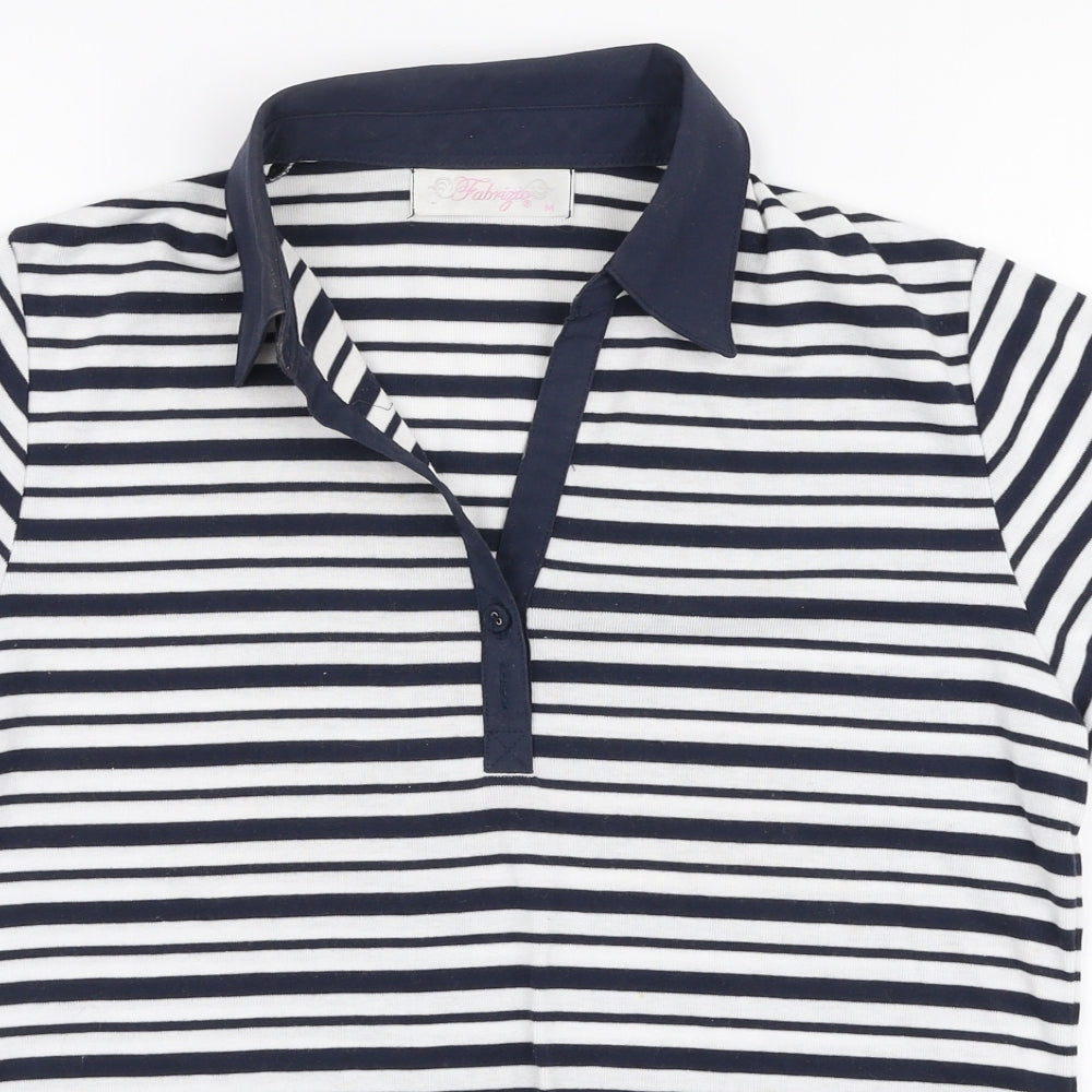 Womens UK Size M Fabrizio Blue Basic Polo
