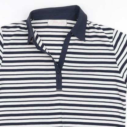 Womens UK Size M Fabrizio Blue Basic Polo