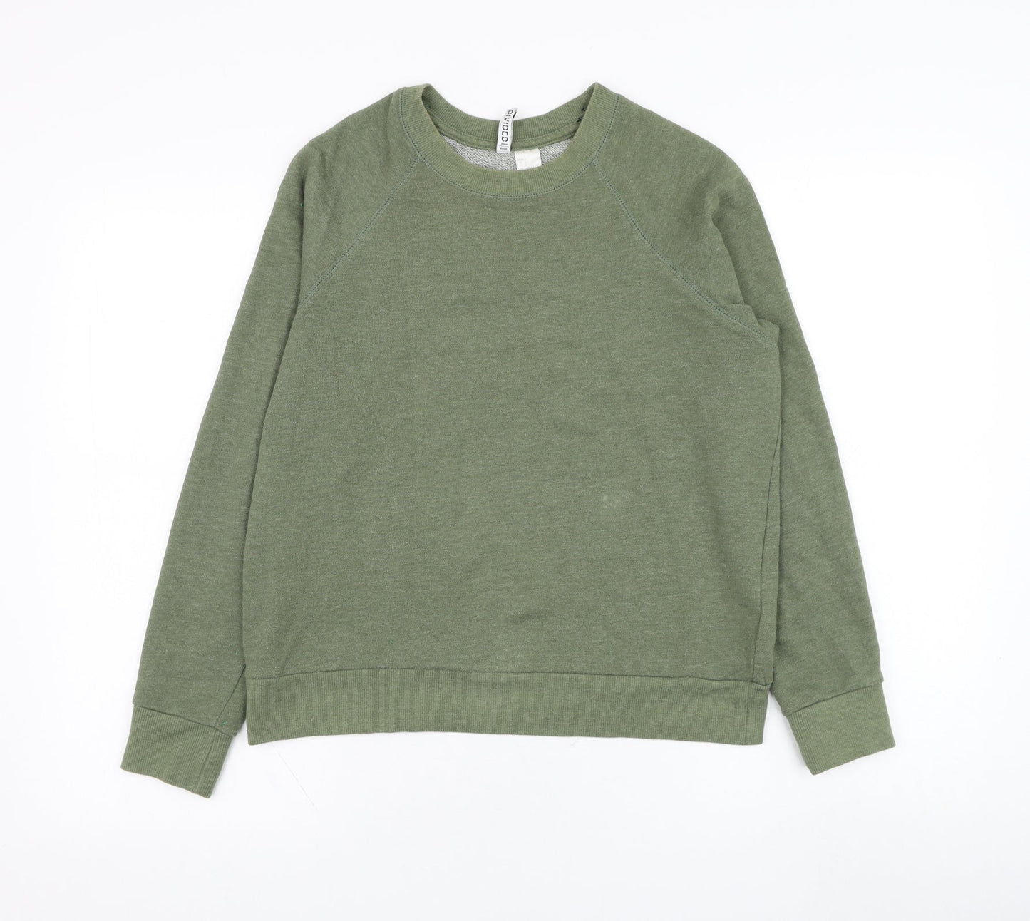 H&M Womens Green  Cotton Pullover Sweatshirt Size S  Pullover
