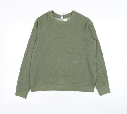 H&M Womens Green  Cotton Pullover Sweatshirt Size S  Pullover