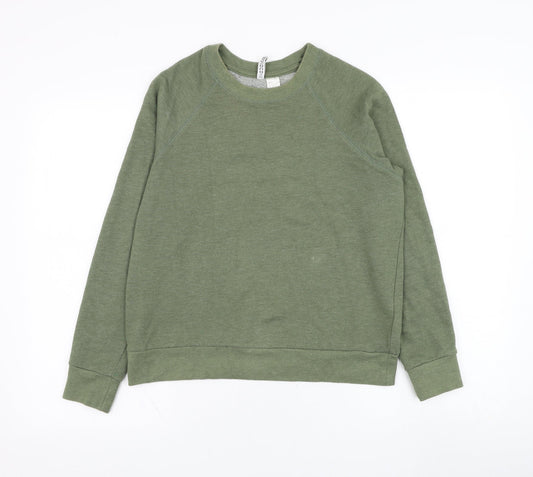 H&M Womens Green  Cotton Pullover Sweatshirt Size S  Pullover
