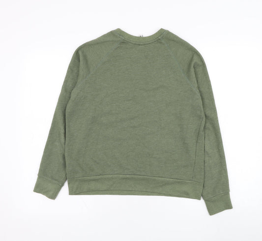 H&M Womens Green  Cotton Pullover Sweatshirt Size S  Pullover