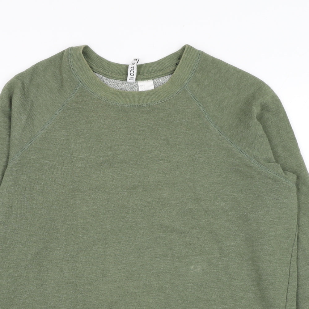 H&M Womens Green  Cotton Pullover Sweatshirt Size S  Pullover
