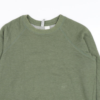 H&M Womens Green  Cotton Pullover Sweatshirt Size S  Pullover