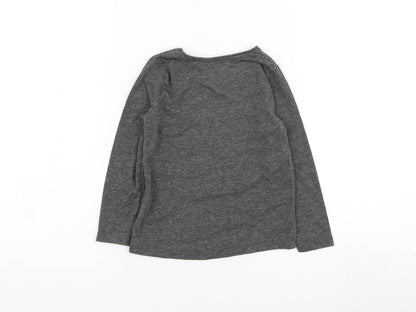 Primark Girls Grey  Polyester Basic T-Shirt Size 2-3 Years Round Neck Pullover